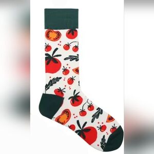 Tomato Theme Novelty Fashion Socks Crew Socks New Green & Red